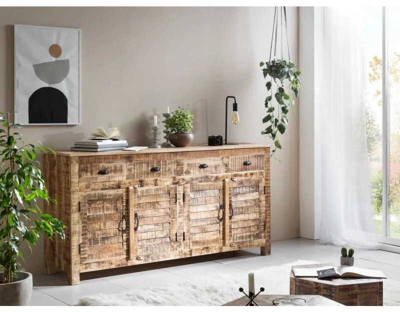 furniture-nabytek.cz - Masívny príborník Caribou II z mangového dreva, lakovaný, prírodná farba