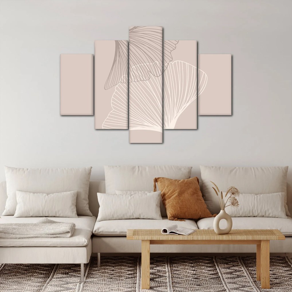 Obraz - Béžové listy N⁰2 (150x105 cm)