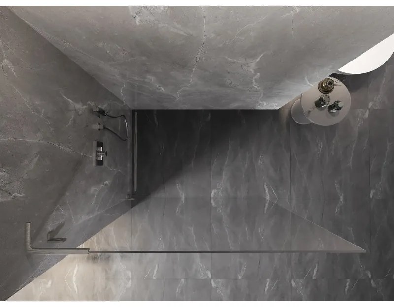 Mexen Lunar L sprchová stena ľavá 70 x 200 cm, 8mm číre sklo, brúsená oceľ, 830L-070-000-97-00-L