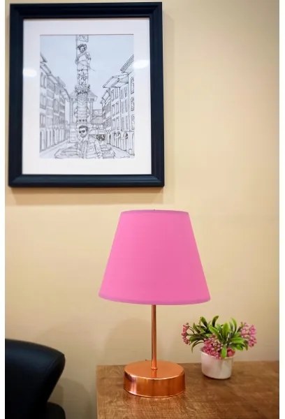 Stolná lampa 1xE27/60W/230V ružová/medená