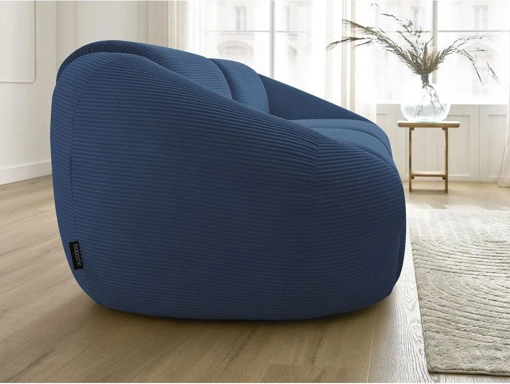 Tmavomodrá menčestrová pohovka 250 cm Tina – Bobochic Paris