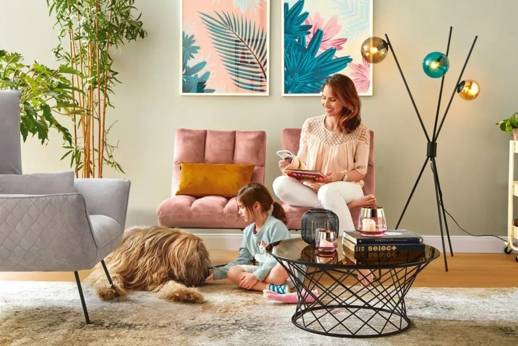 Okrúhly konferenčný stolík Noa 80 cm, čierny/sivý