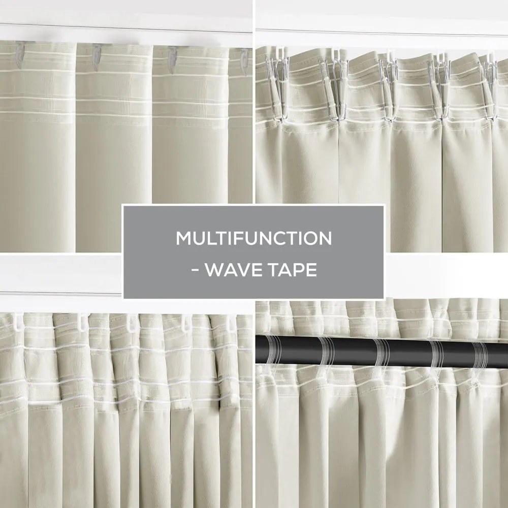 Krémový zatemňovací termo záves 140x270 cm Pleat – Restilo