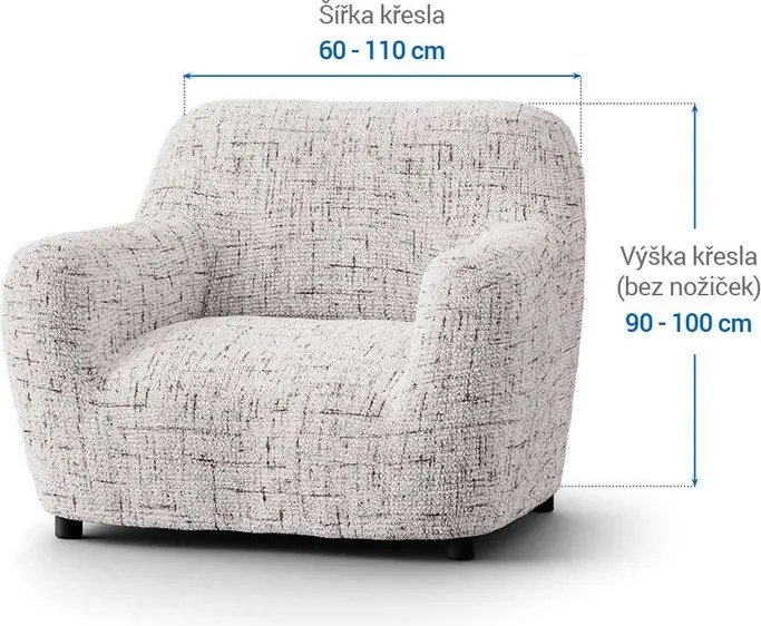 Bielastické poťahy VITTORIA smotanová relaxačné kreslo (š. 70 - 90 cm)
