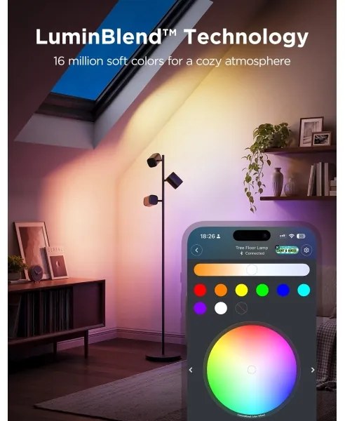 Govee - LED RGBICWW Stmievateľná stojacia lampa TREE MATTER LED/48W/230V Wi-Fi