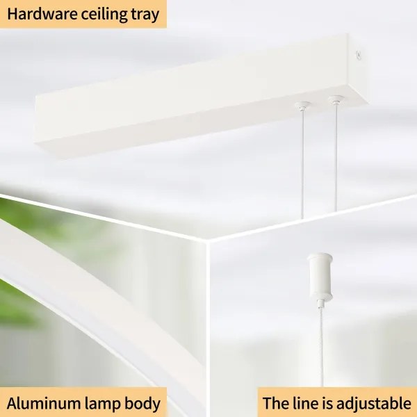 Brilagi - LED Stmievateľný luster na lanku PORTOFINO LED/98W/230V biely + diaľkové ovládanie