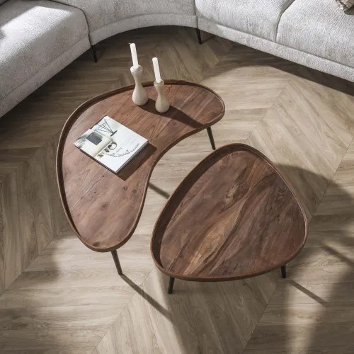Konferenčný stôl 30-17 Carve 2-set Drevo Acacia - Komfort-nábytok