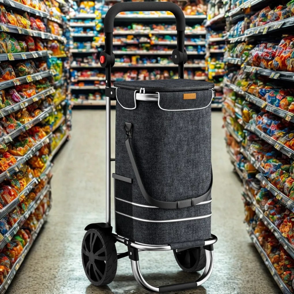 Jurhan Nákupná taška na kolieskach EASY, 50l, čierna