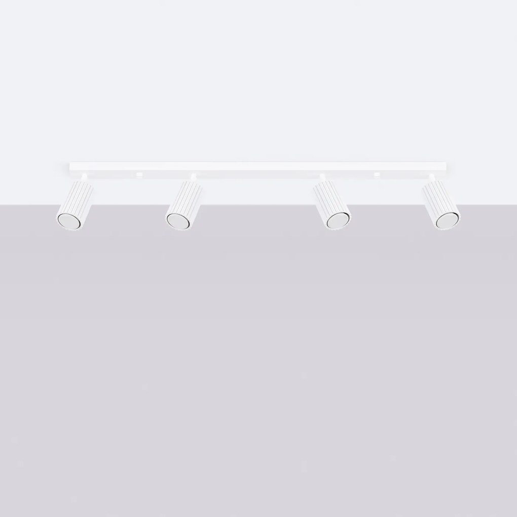 Bodové svietidlo Karbon, 4x biele kovové tienidlo, (možnosť polohovania)
