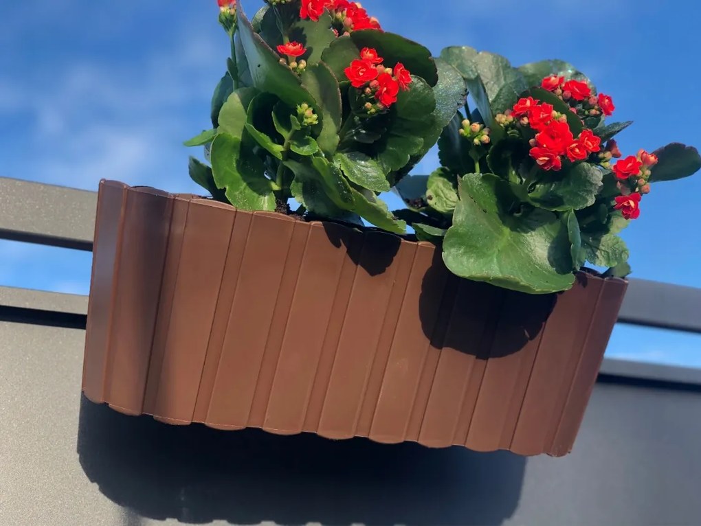 Plastový balkónový kvetináč DDECZ400 38,3 cm - hnedá