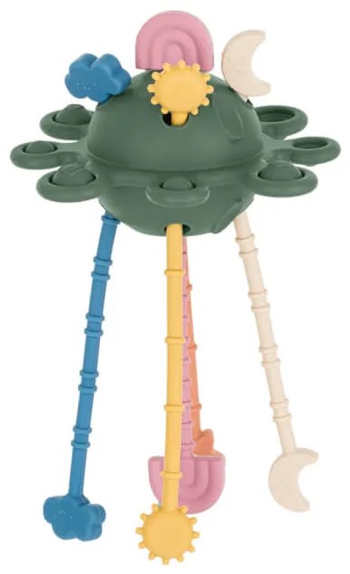 Hračka silikónová senzorická Crazy planet Misty Green 10m+