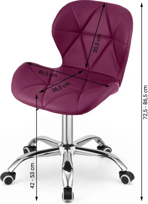 AKCIA Vínová kancelárska stolička AVOLA z eko kože II. akosť