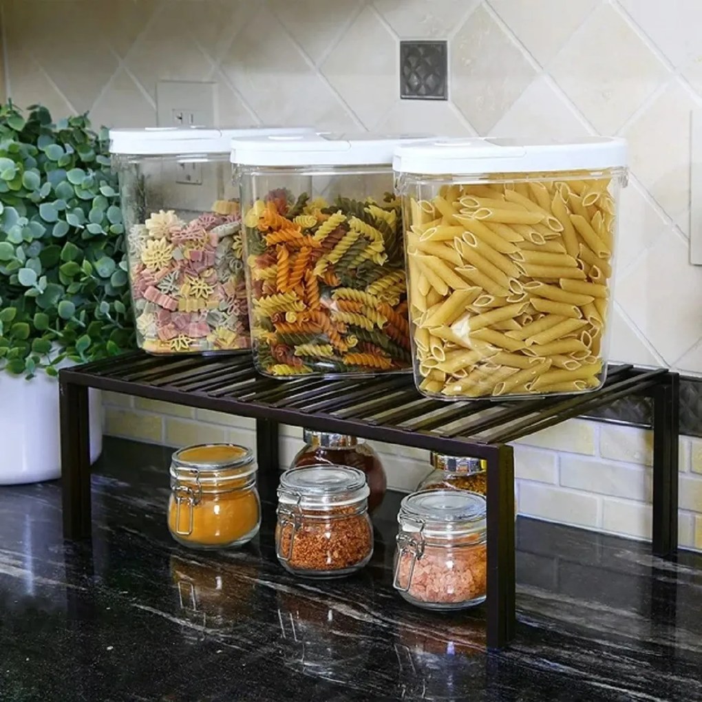 VILDE Prídavná odolná a pevná polica, čierny kov VILDE, 33x21x14