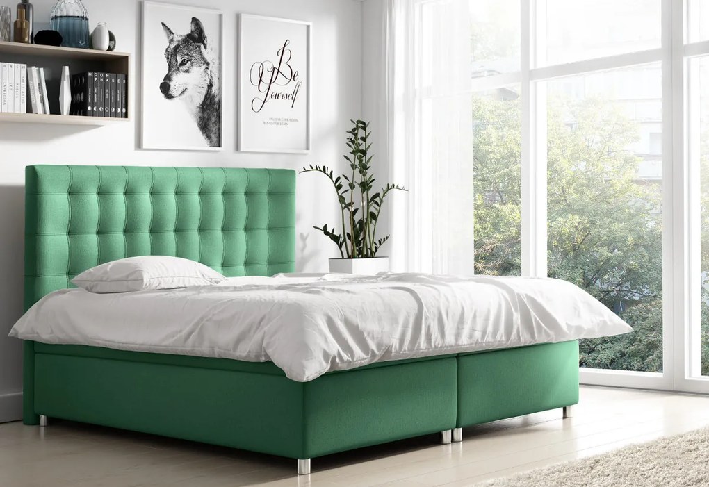 Čalúnená posteľ BELLA + topper, 140x200, endo 7706