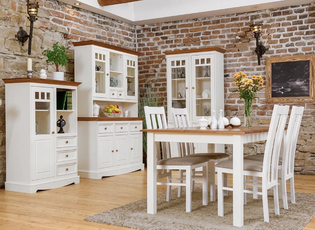 PROXIMA.store - Rustikálny kredenc - nadstavec na komodu 2S.2 - BELLUNO ELEGANTE FARBA: biela - orech