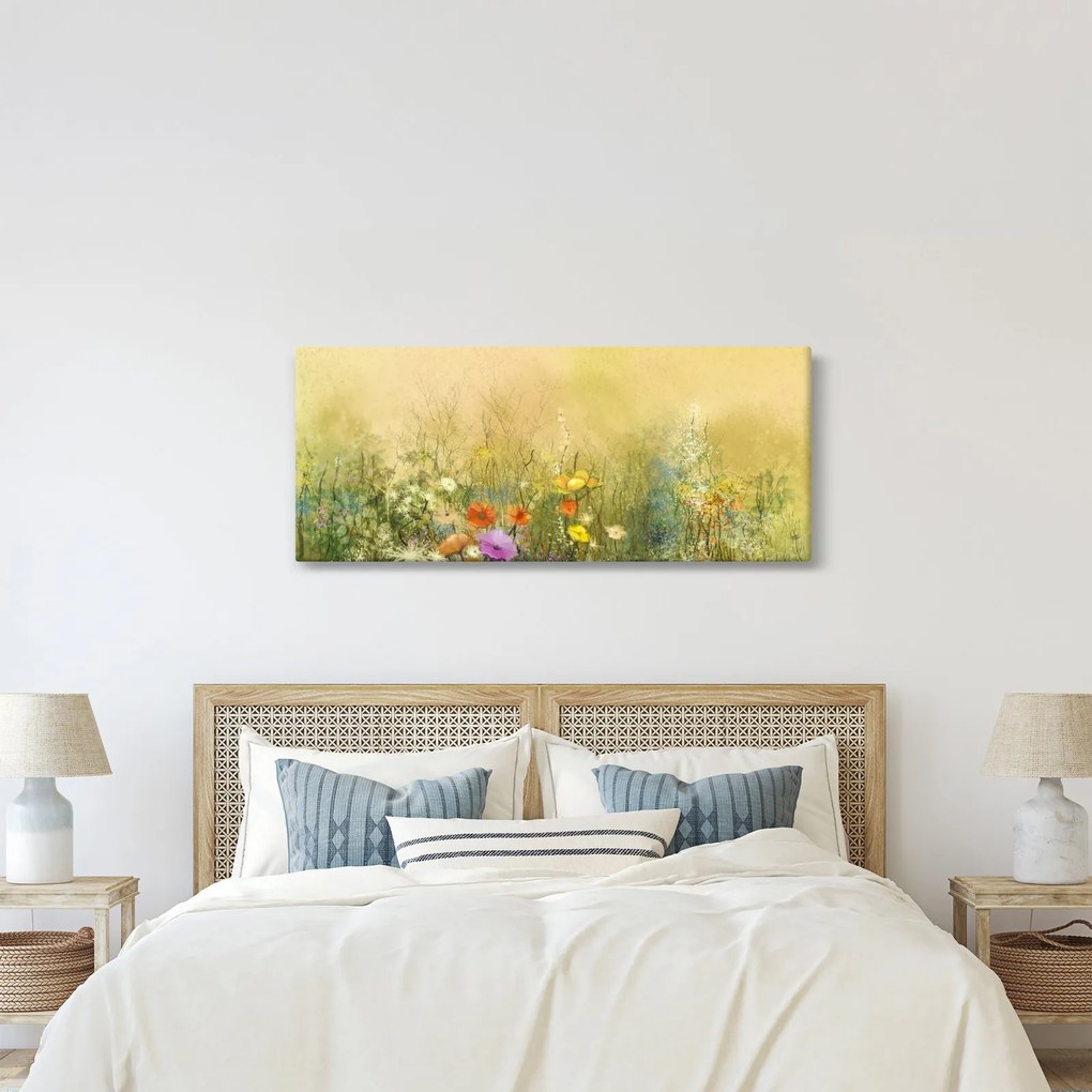 Obraz - Maľovaná lúka (120x50 cm)