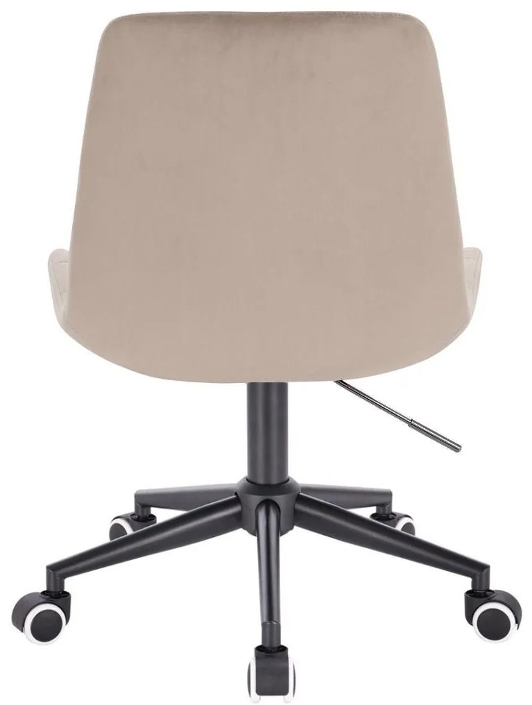 LuxuryForm DESIGN Stolička PARIS VELUR na čiernej podstave s kolieskami - latte