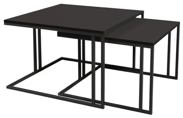 Set dvoch konferenčných stolíkov Froyw, Farba: Čierna/arktická biela