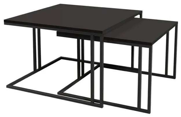 Set dvoch konferenčných stolíkov Froyw, Farba: Čierna/Dub craft zlatý