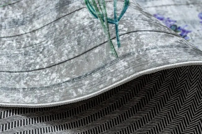 Protišmykový koberec / behúň ANDRE 2716 sivý / fialový