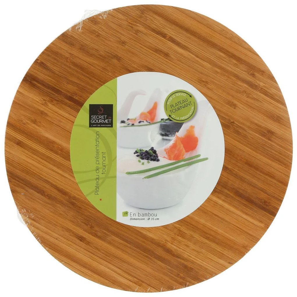 Drevený otočný servírovací podnos Wood, (fi) 35 cm
