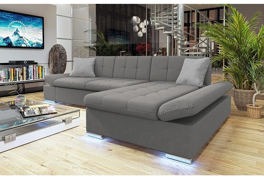 Rohová sedačka Laviva LED, Dostupné poťahy: ekokoža Soft 011 + Bristol 2460, Strana: ľavá