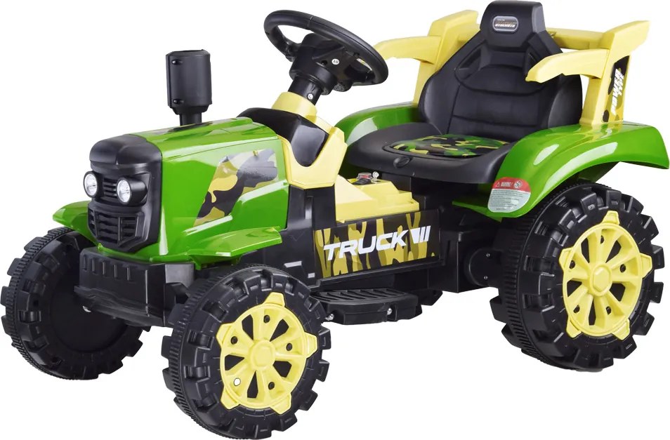 JOKOMISIADA Traktor s prívesom na akumulátor, svietiaci, zelený PA0234