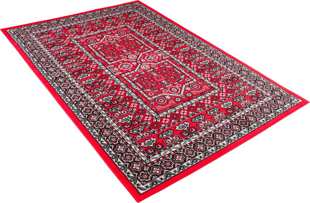 TA Koberec N634B RED EUFRAT ESM Červený Obdĺžnikový Rozmer: 80x150 cm