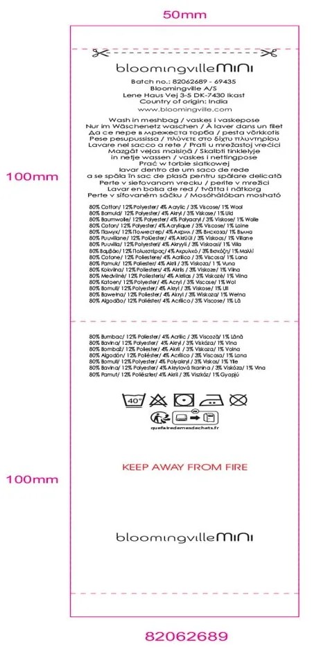 Biela detská deka 130x160 cm Sweets – Bloomingville Mini