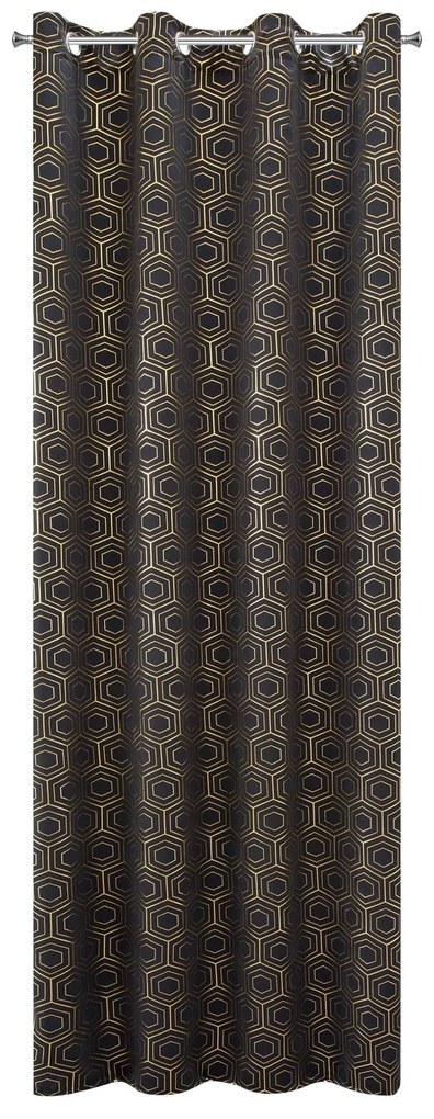 ZÁVES NA KRÚŽKOCH KAJA 135X250 CM VZOROVANÁ
