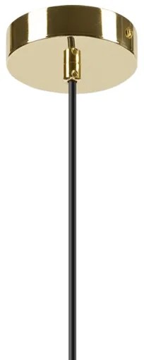 Luster na lanku HARMA 1xE27/15W/230V pr. 14 cm biela/zlatá