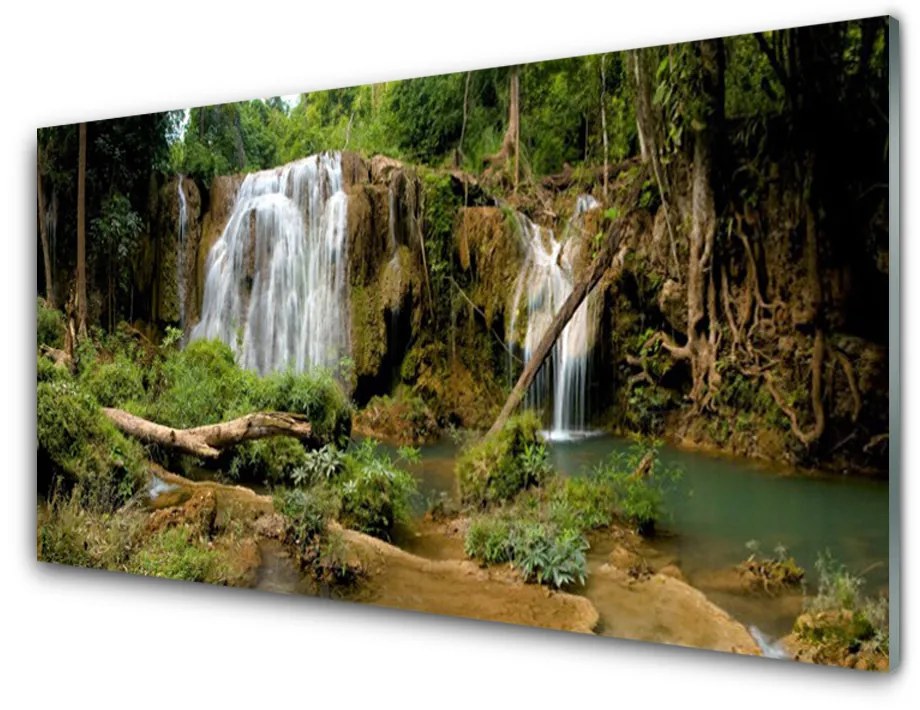 Nástenný panel  Vodopád rieka les príroda 125x50 cm