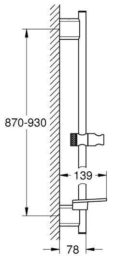 GROHE 26603DC0 - Sprchová tyč RAINSHOWER SMARTACTIVE 900 mm z nehrdzavejúcej ocele
