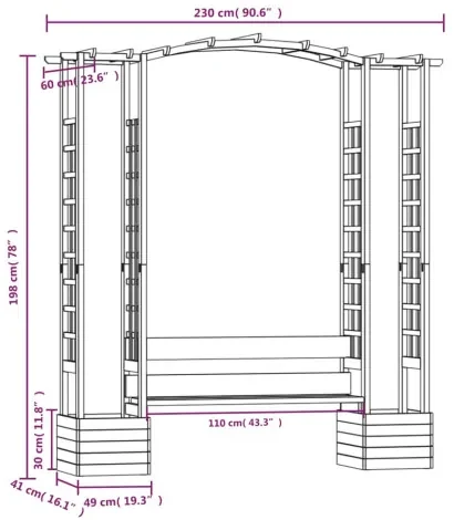vidaXL Záhradná pergola s lavičkou a kvetináčmi impregnovaný masív-