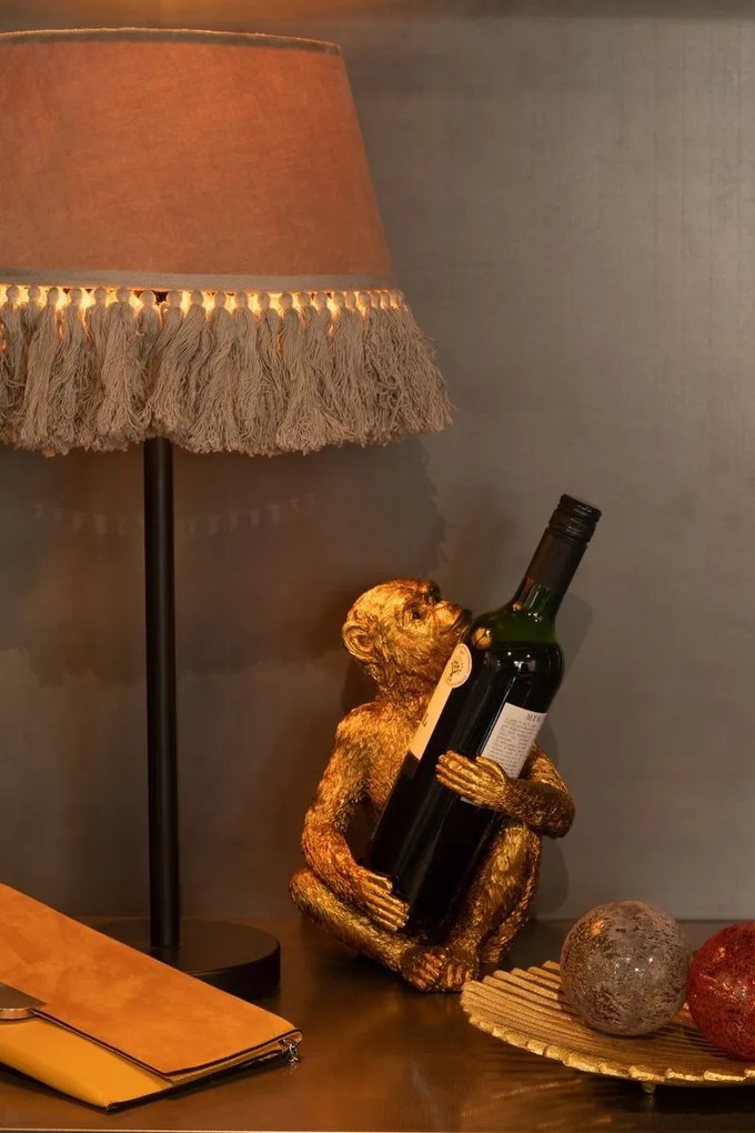 Stolová lampa s béžovým tienidlom so strapcami Solange - Ø 30*55 cm/ E27/ 40W