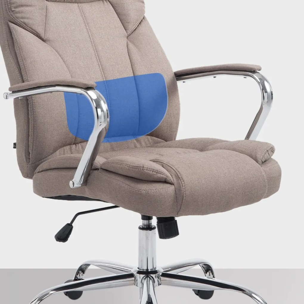 Design-Shop Kancelárska XXL stolička Xanthy látka - Sivo-hnedá (Taupe)