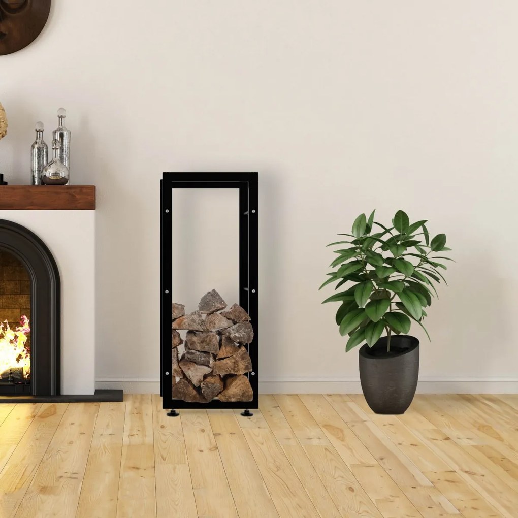 Stojan na drevo Keri V2 25x40x100, čierna
