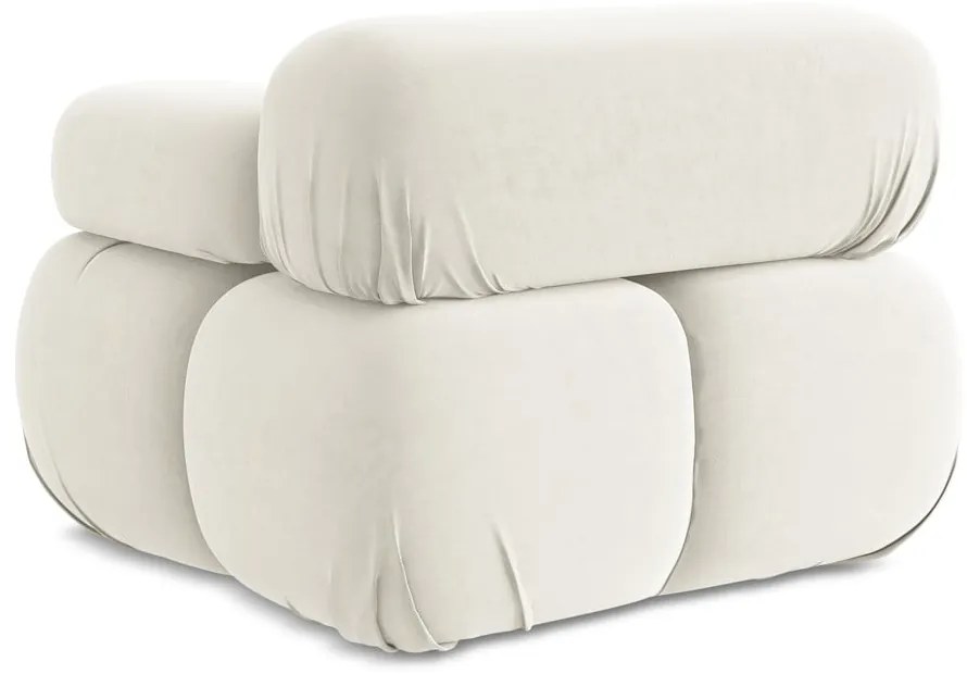 Biely zamatový modul pohovky (pravý roh) Lokua – Makamii