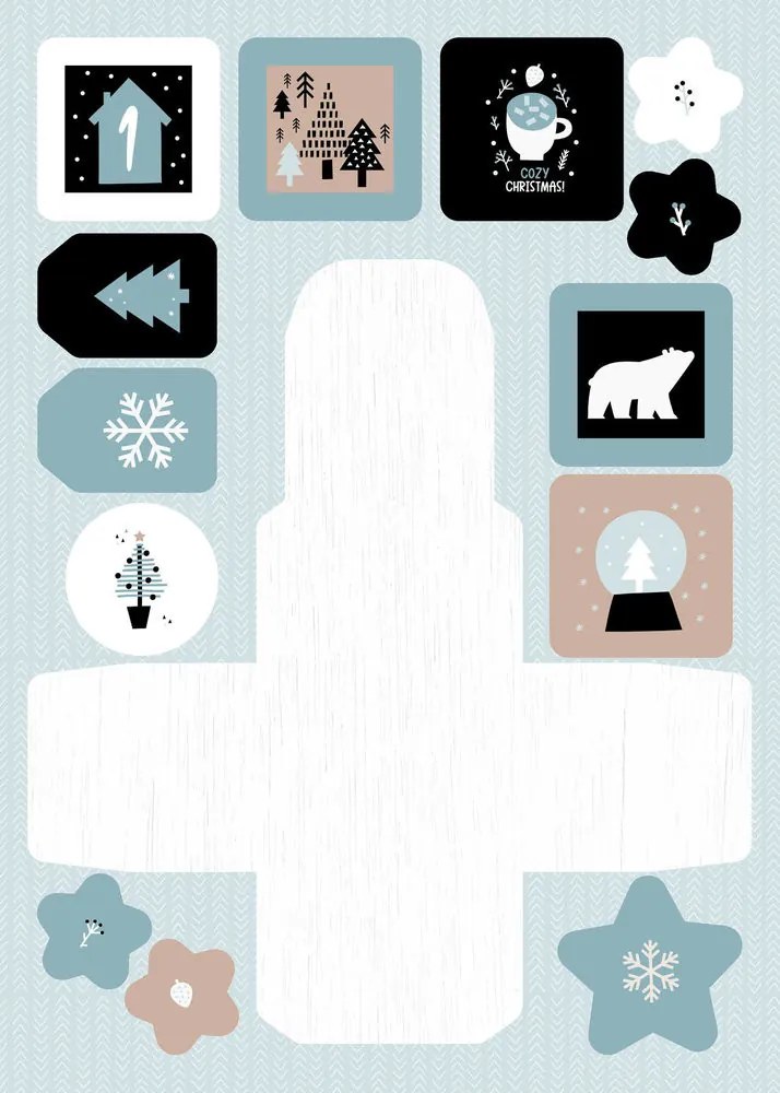 Adventný kalendár s vylupovacími obrázkami - Severské Vianoce
