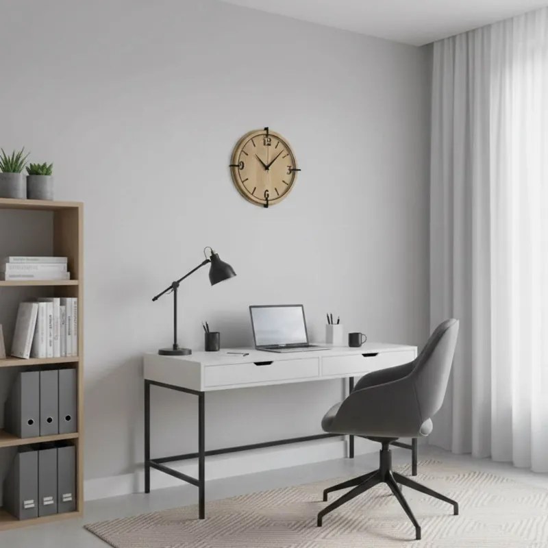 Drevené nástenné hodiny s 3D číslami | Moderný dizajn do interiéru | SENTOP HDF0601-MAPLE