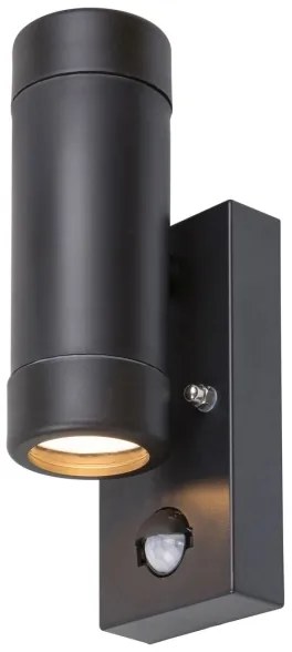 Rabalux 8835 - Vonkajšie nástenné svietidlo so senzorom MEDINA 2xGU10/10W/230V IP44 čierna