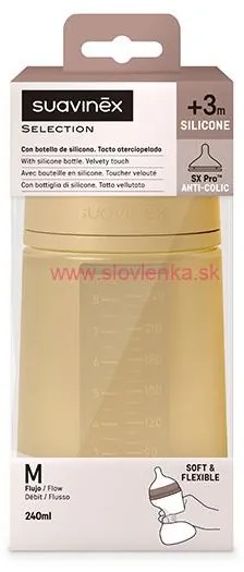 SUAVINEX - dojčenská fľaša 240 ml M Colour ESSENCE - okrová