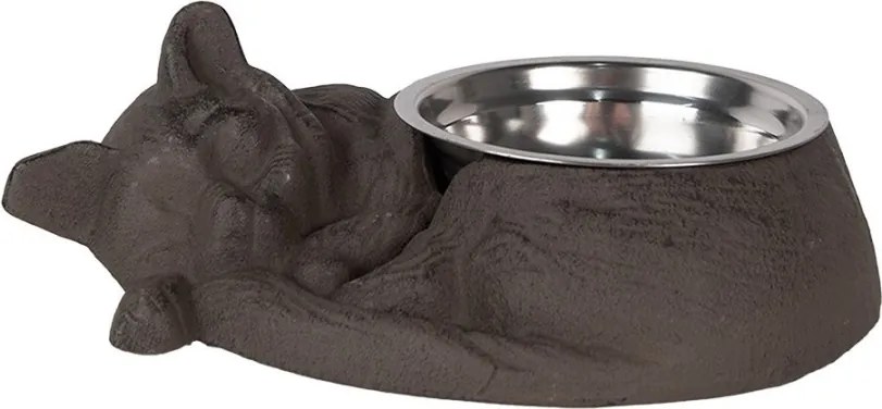 Miska pre mačky v tvare hnedej liatinovej mačky - 32*23*10 cm / 325 ml
