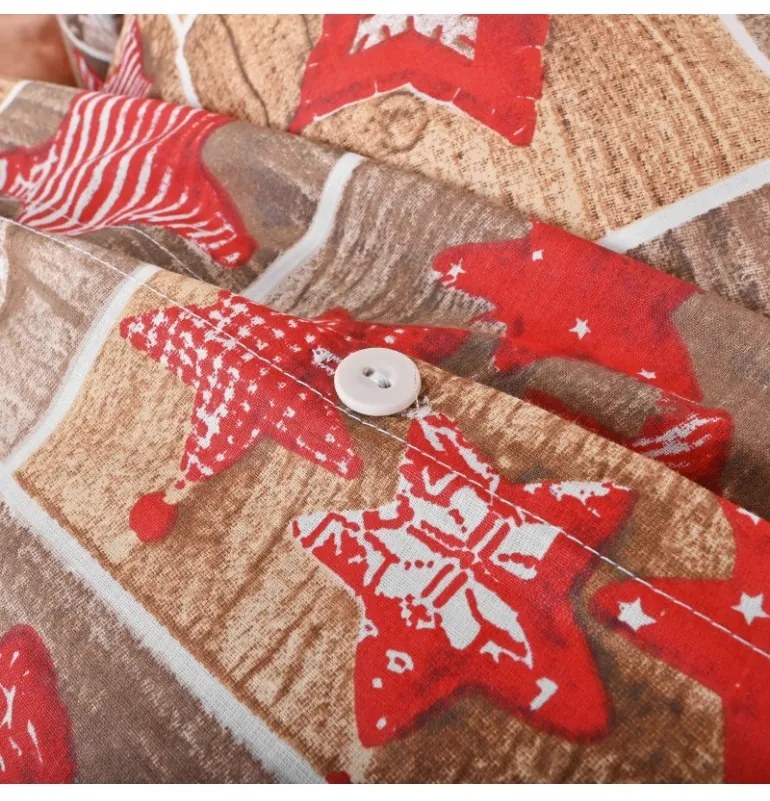 Vianočné bavlnené obliečky Ginger EMI, Štandardný set jednolôžko obsahuje 1x 140x200 + 1x 70x90