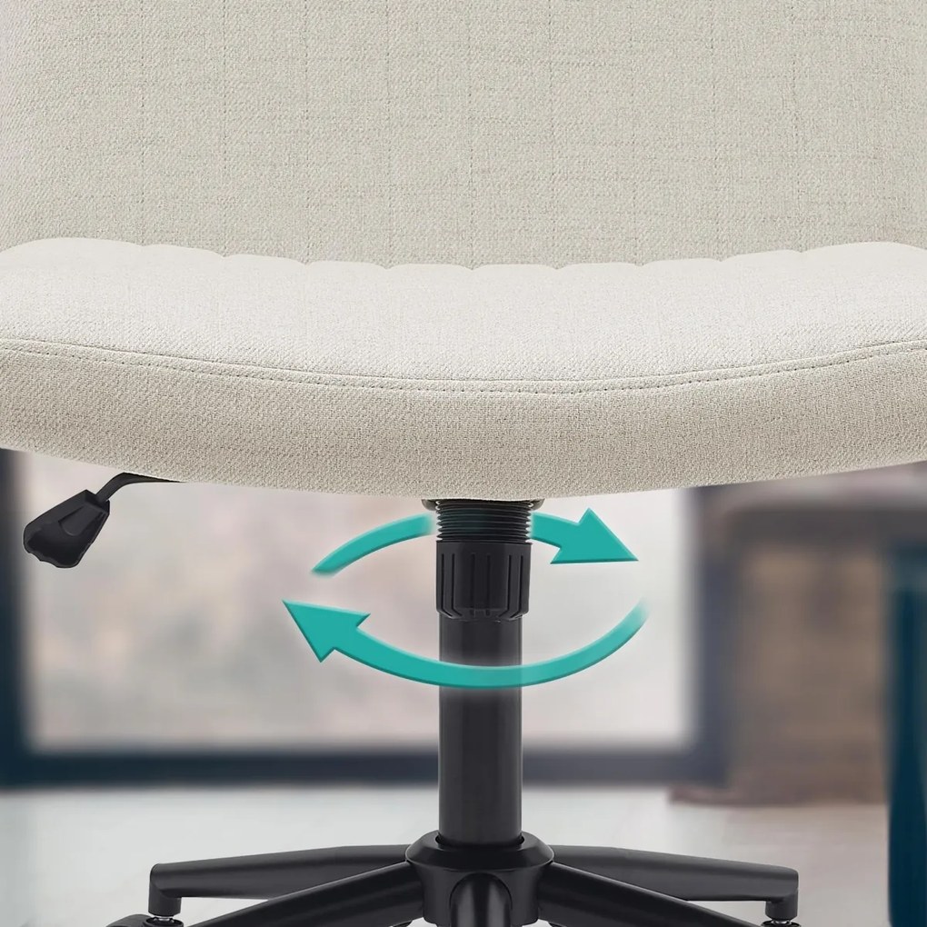 Design-Shop Kancelářská stolička Kingman látka - Krémová