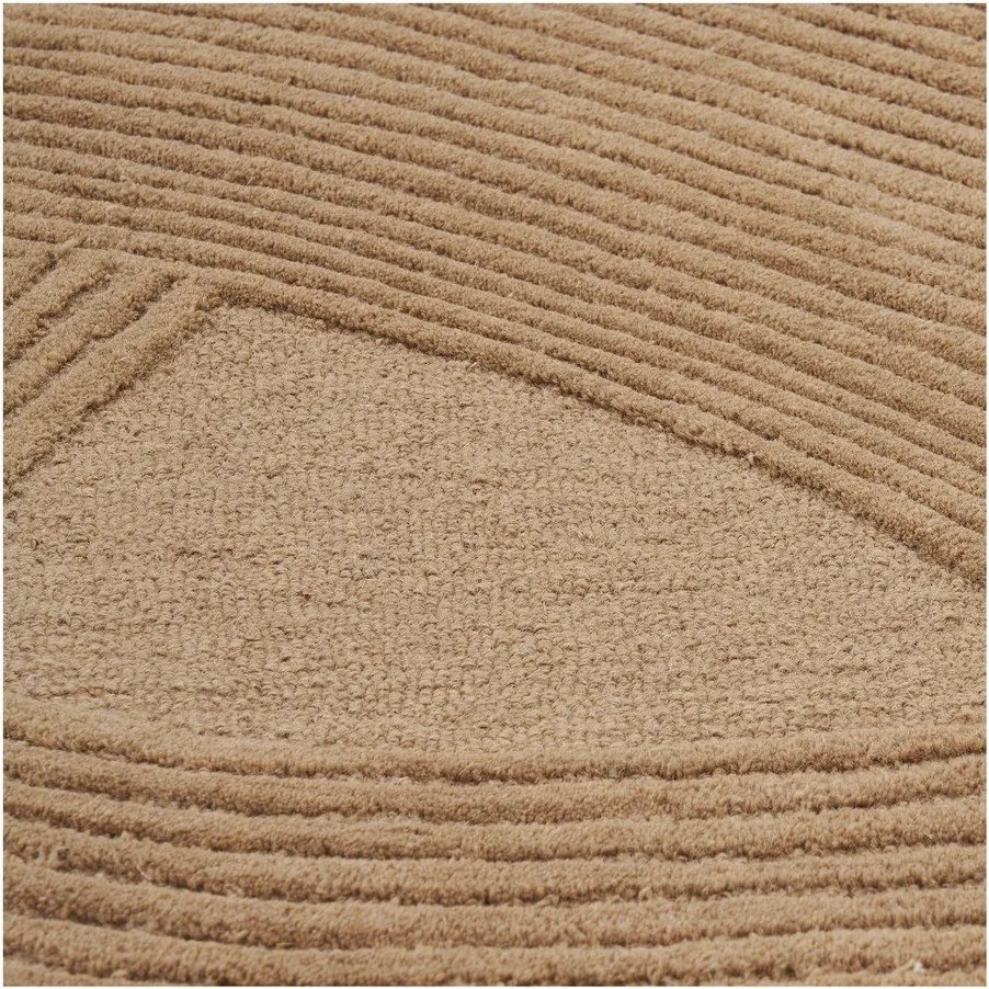 Ručne tkaný vlnený koberec v tmavo prírodnej farbe 200x300 cm Pune – House Nordic