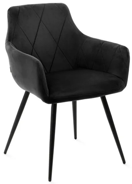 Jedálenská stolička FELLICE zamatová čierna ALL 847276