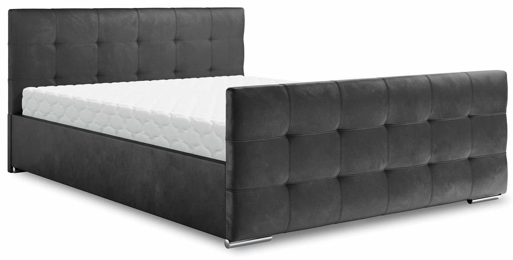 Manželská posteľ 140 cm Billie (tmavosivá) (s roštom a úložným priestorom). Vlastná spoľahlivá doprava až k Vám domov. 1046816