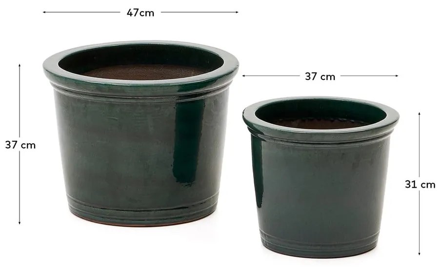 Kvetináče z terakoty v súprave 2 ks ø 47 cm Presili – Kave Home