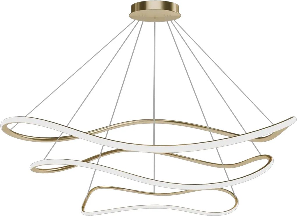 Toolight Toolight, stropné svietidlo 80cm, 24W, 3000K, LHJ018-CP3, zlatá, OSW-50008